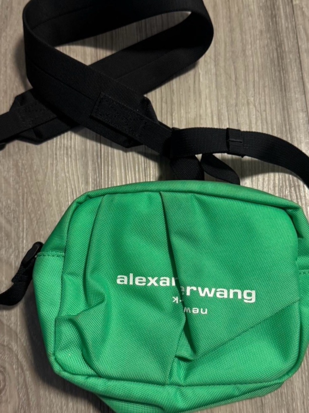 Alexander Wang Green Nylon Crossbody Bag with Black Strap